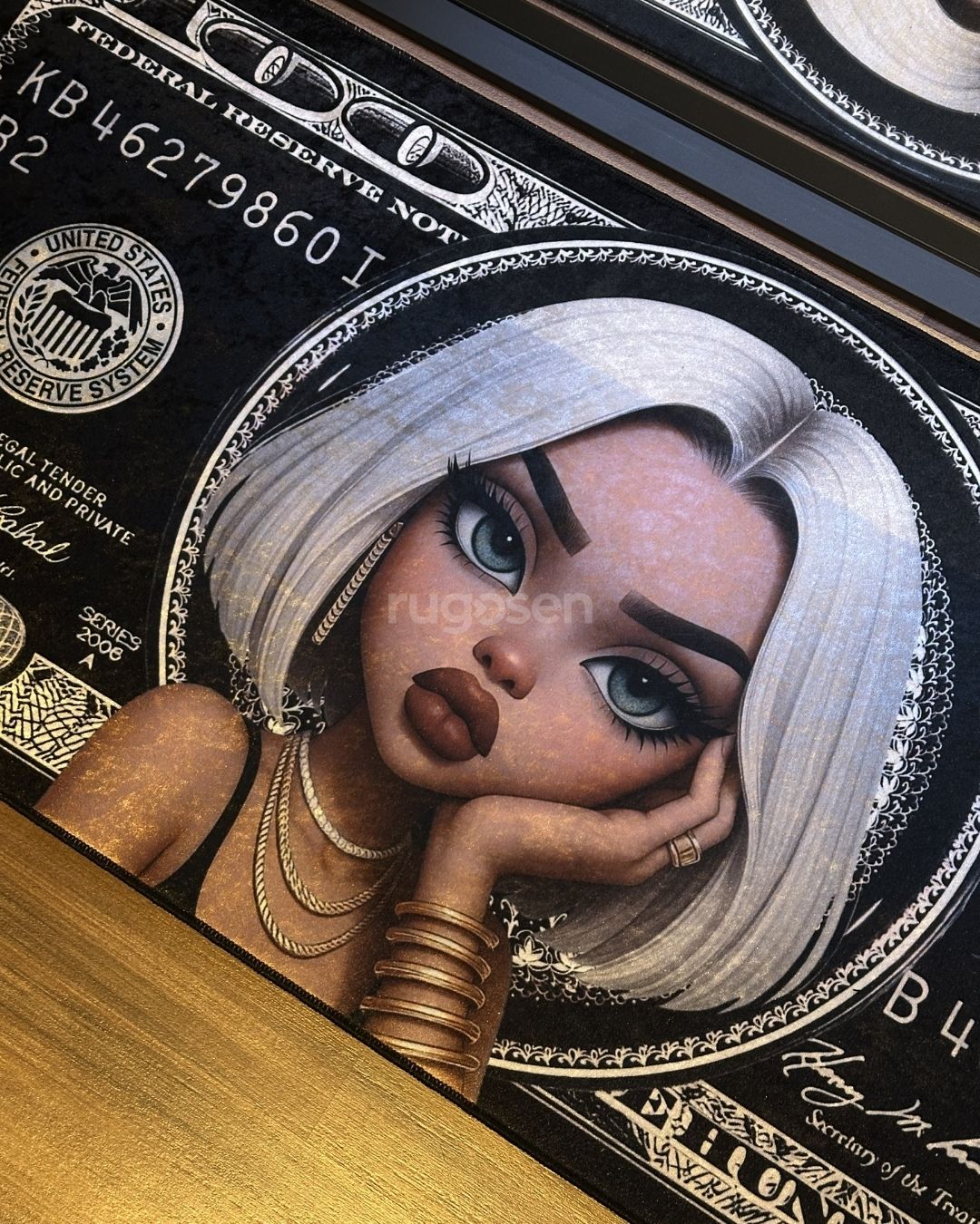 Pretty Dollar X Özel Tasarım Kaymaz Taban Halı