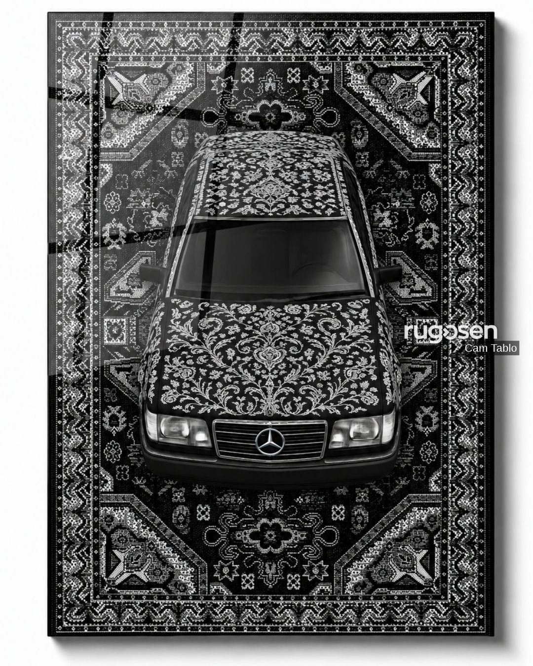 W124 Temalı Temperli Cam Tablo
