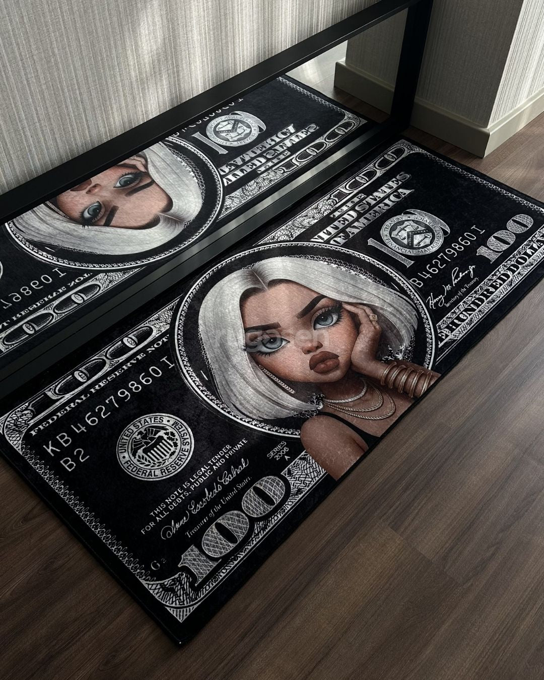 Pretty Dollar X Özel Tasarım Kaymaz Taban Halı