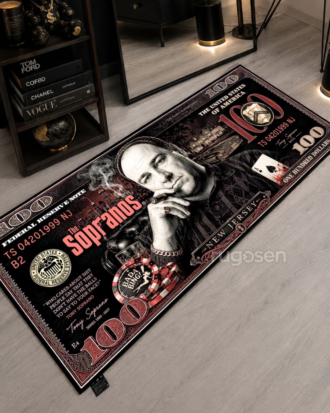 The Sopranos Red Dollar X Özel Tasarım Kaymaz Taban Halı