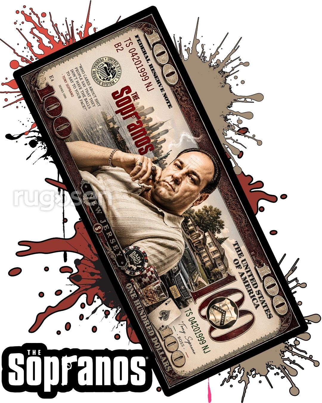 The Sopranos Dollar X Özel Tasarım Kaymaz Taban Halı