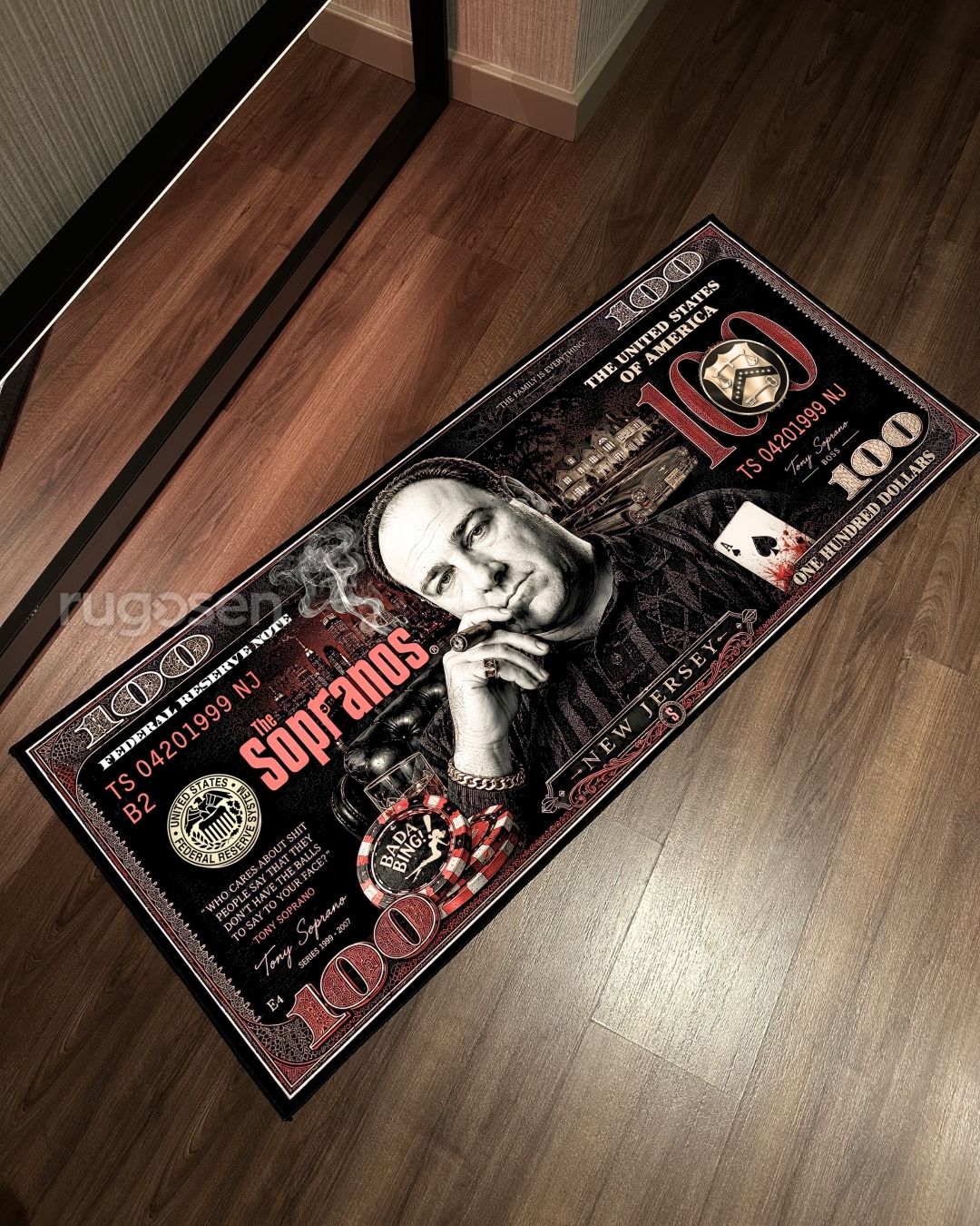 The Sopranos Red Dollar X Özel Tasarım Kaymaz Taban Halı