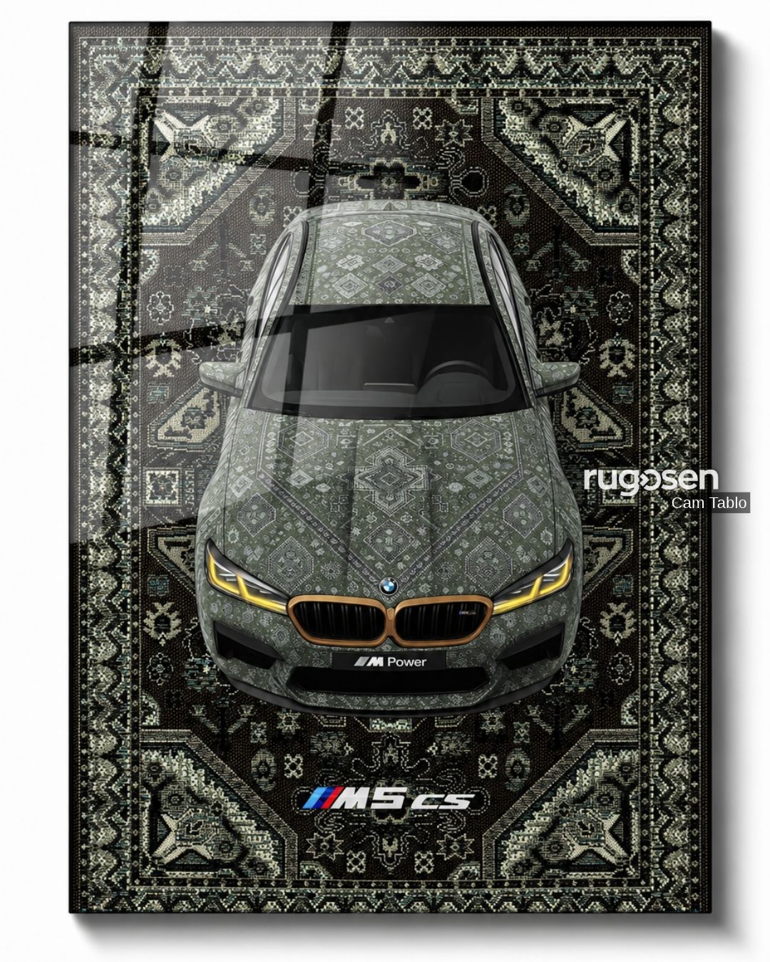 BMW M5 CS Temalı Temperli Cam Tablo