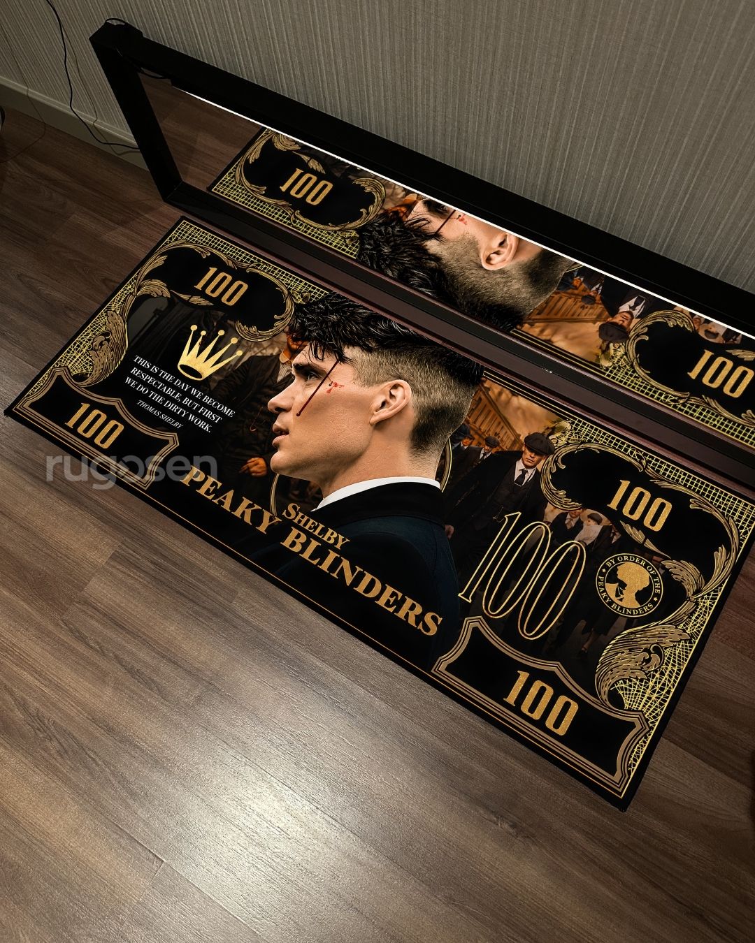 Tommy Shelby Dollar X Özel Tasarım Kaymaz Taban Halı