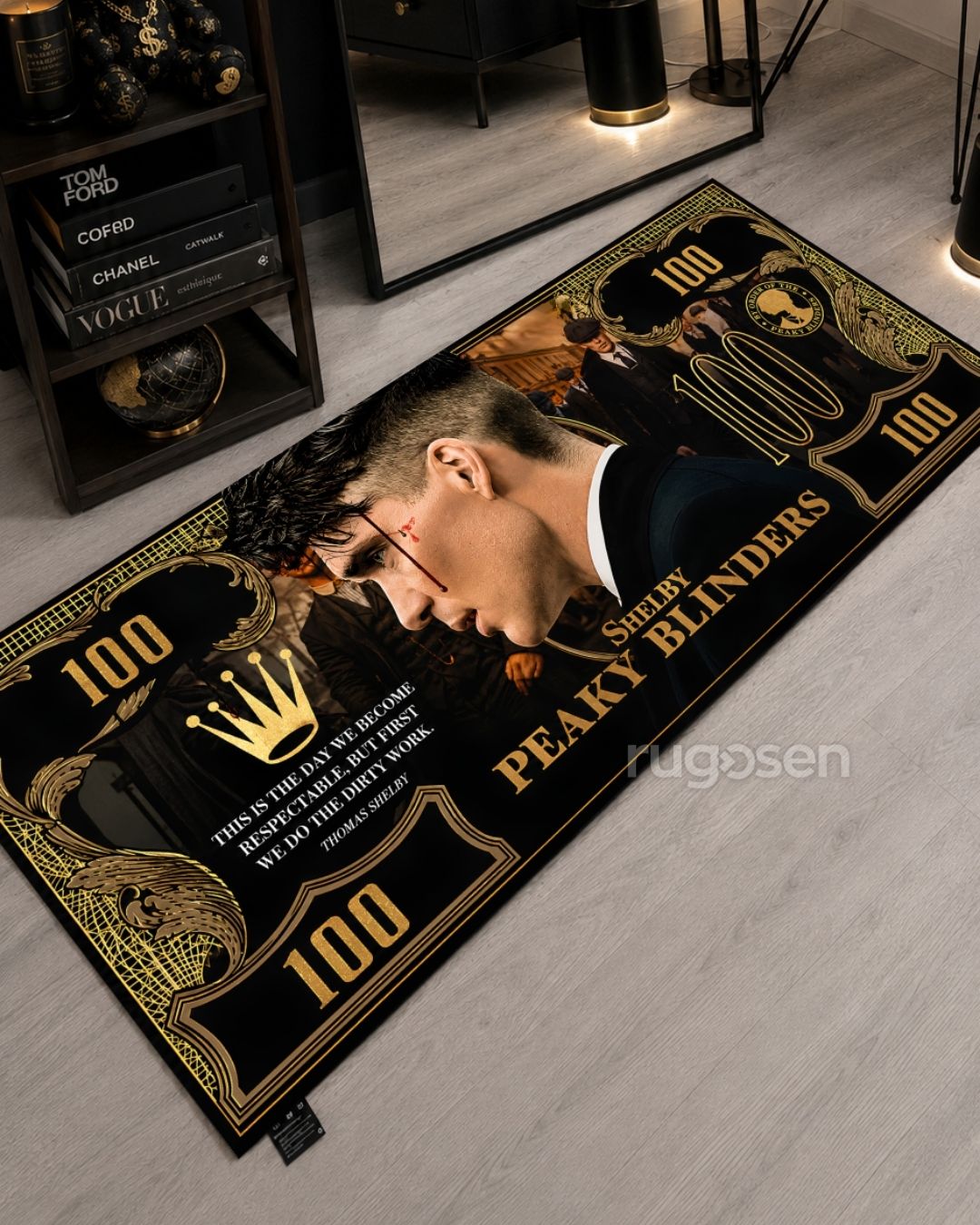 Tommy Shelby Dollar X Özel Tasarım Kaymaz Taban Halı