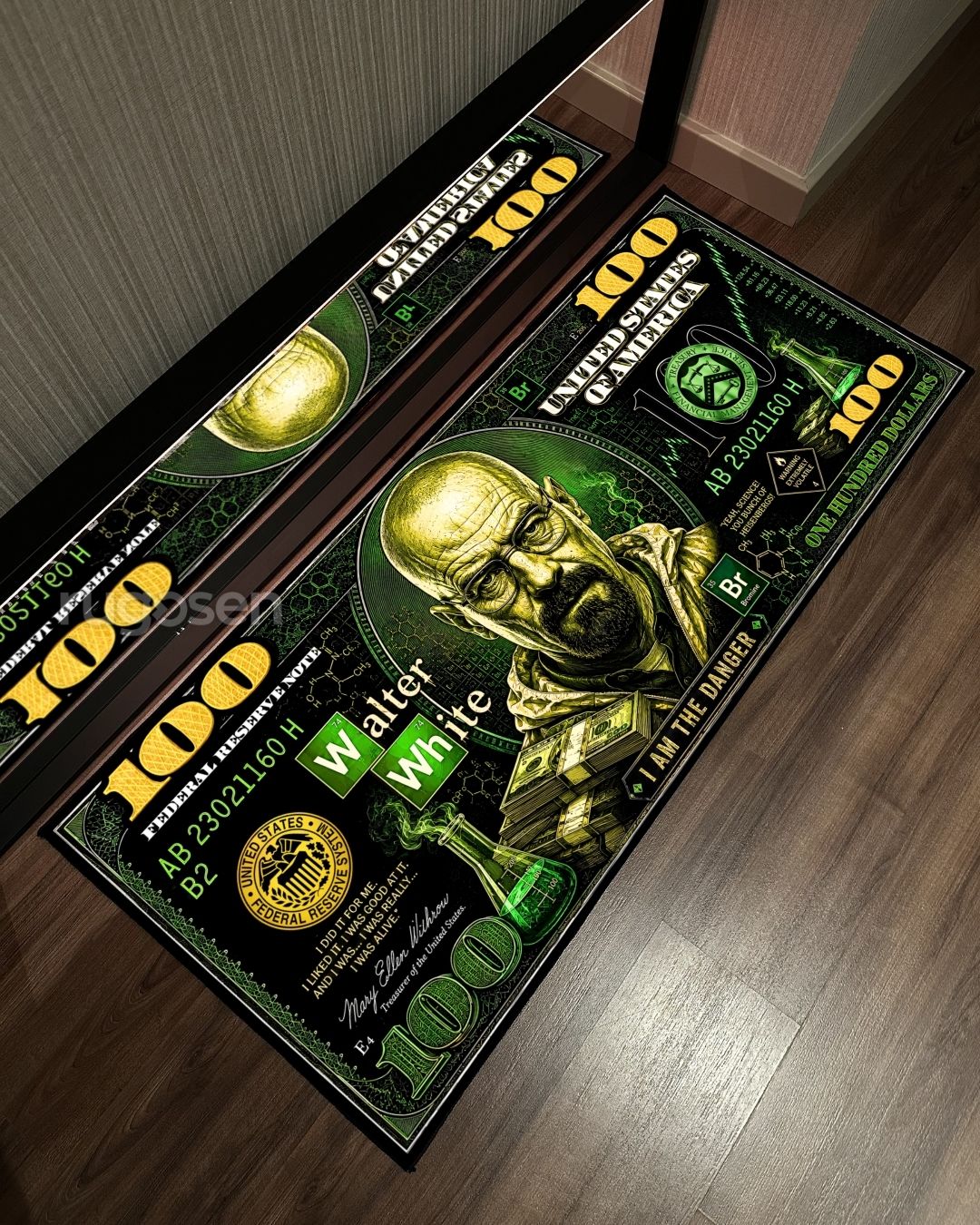 Walter White Dollar X Özel Tasarım Kaymaz Taban Halı