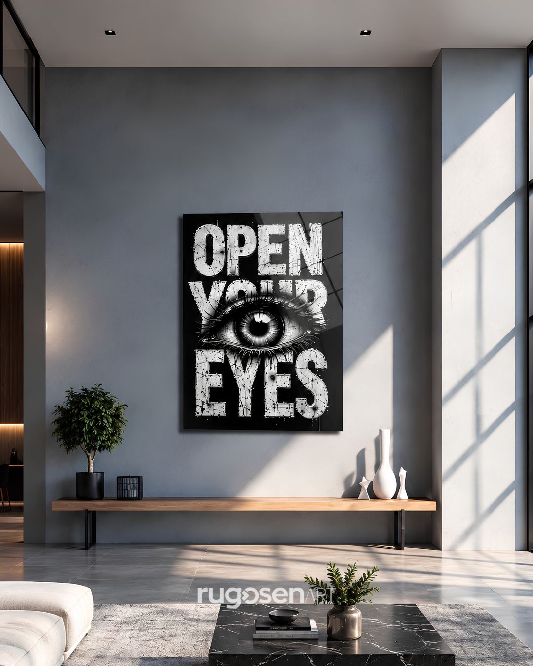 Open Your Eyes Göz Temalı Temperli Cam Tablo