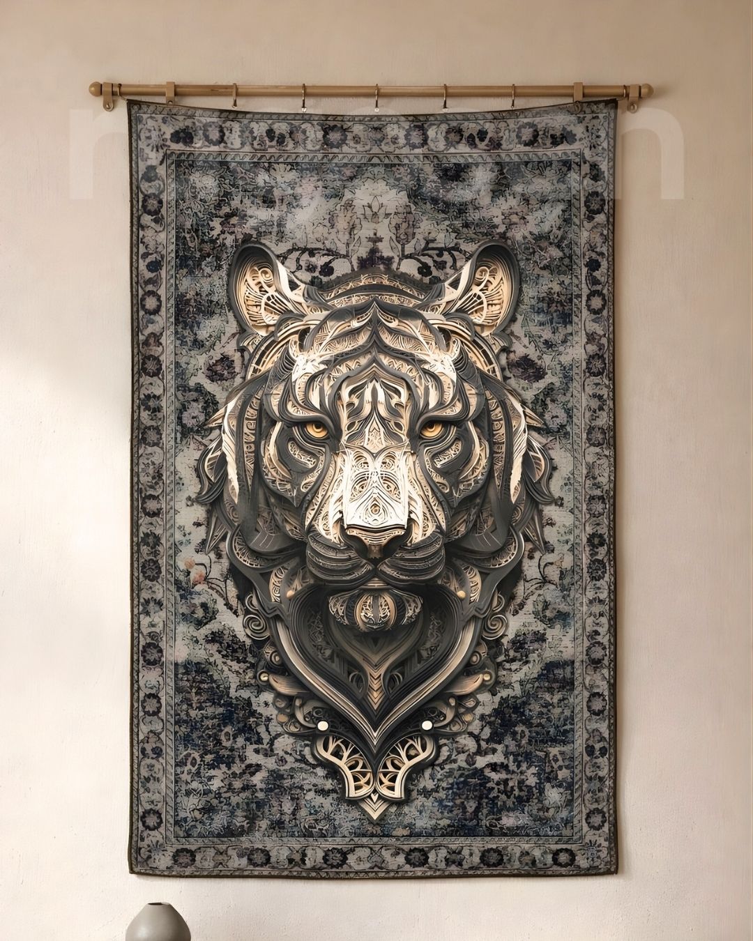 Ahşap Motifli Kaplan X Vintage Halı