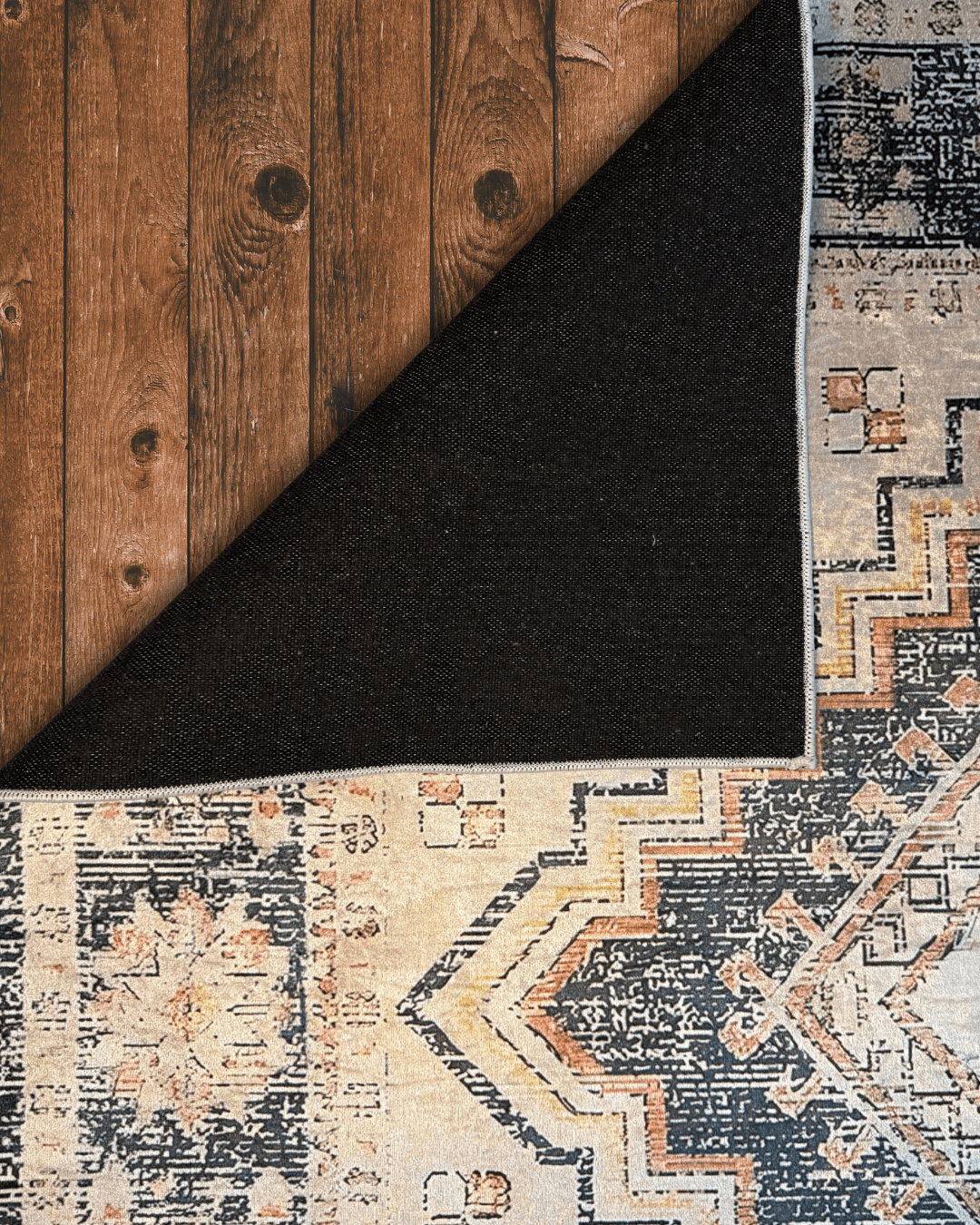 Rayne - Geometrik Desenli Pamuk Dokuma Taban – Yumuşak Kadife Doku