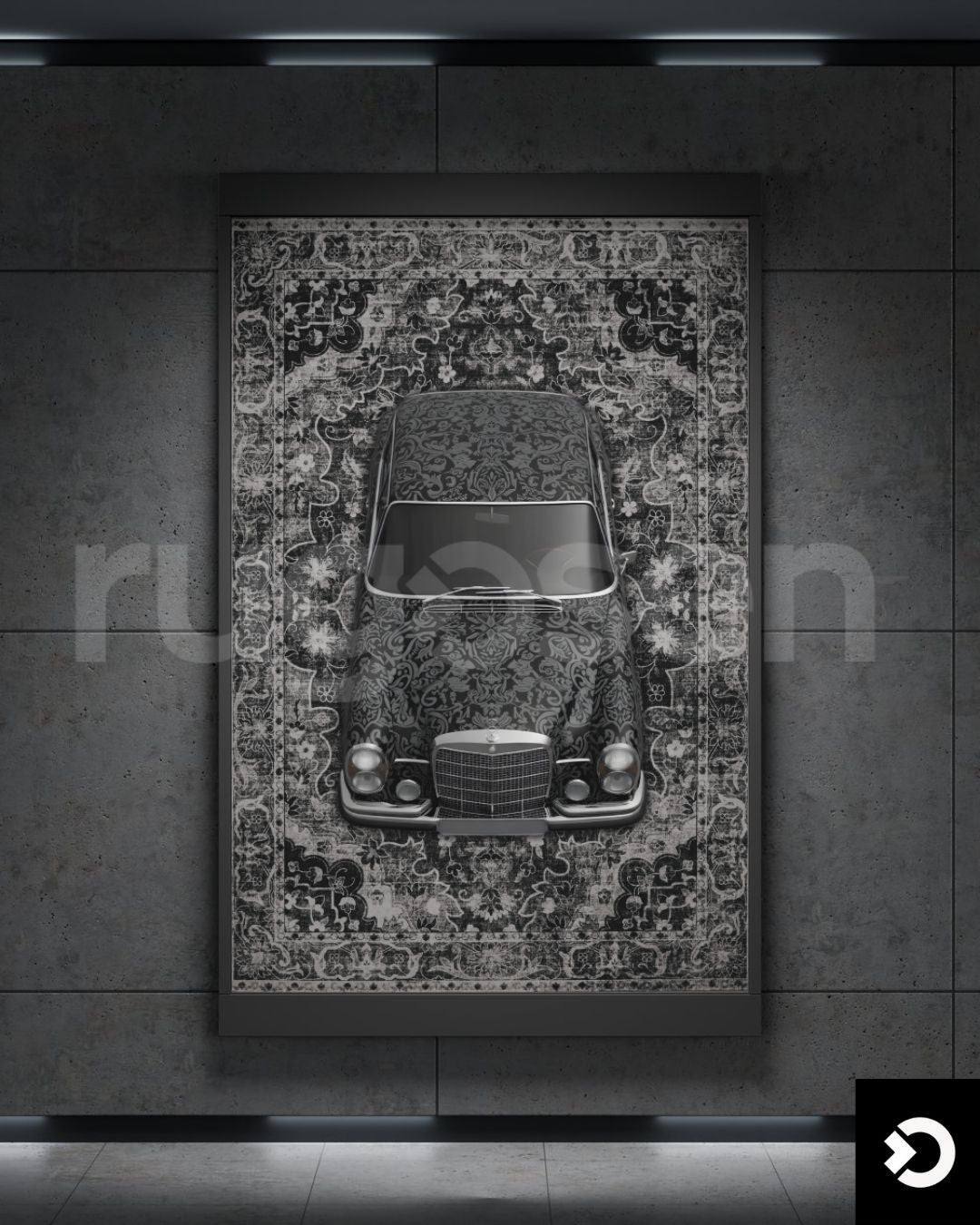 Mercedes W108 X Black Classic Rug