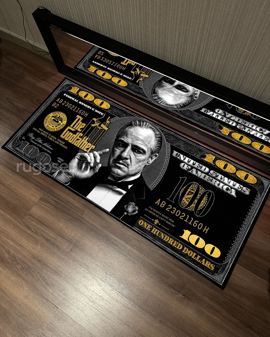 The Godfather Gold Dollar X Özel Tasarım Kaymaz Taban Halı