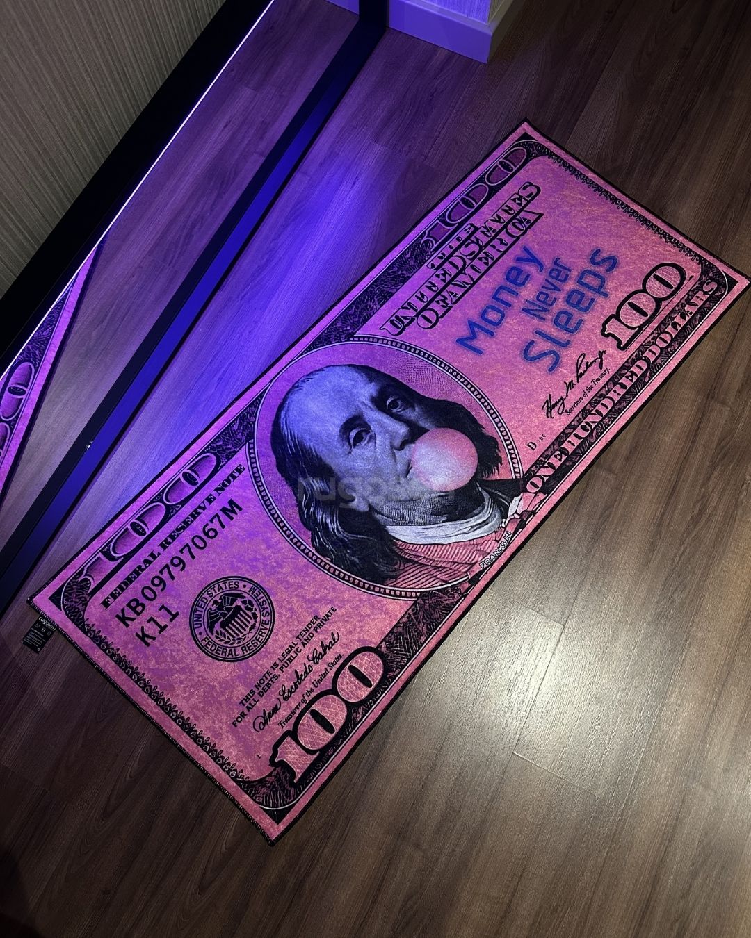 Pink Dollar X Özel Tasarım Kaymaz Taban Halı