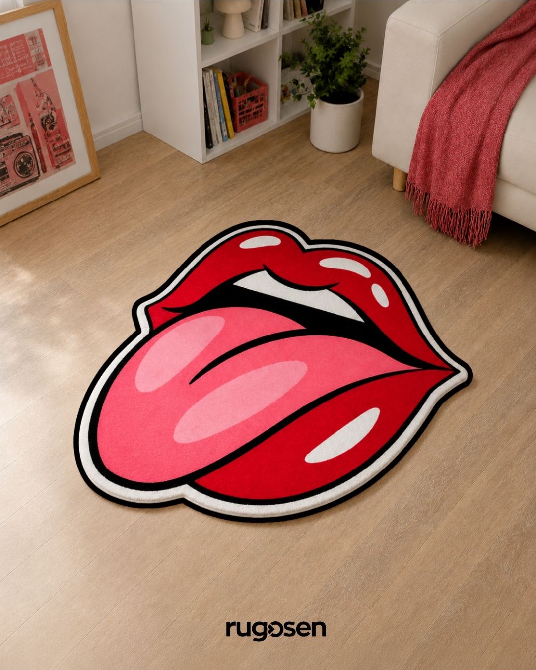 Pop Art Lips – Parlak Kadife Yüzey & Kaymaz Taban