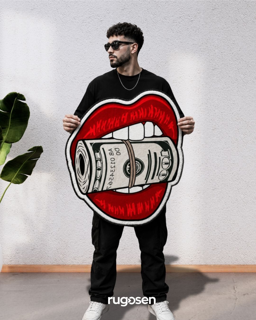 Cash Lips – Parlak Kadife Yüzey & Kaymaz Taban Halı