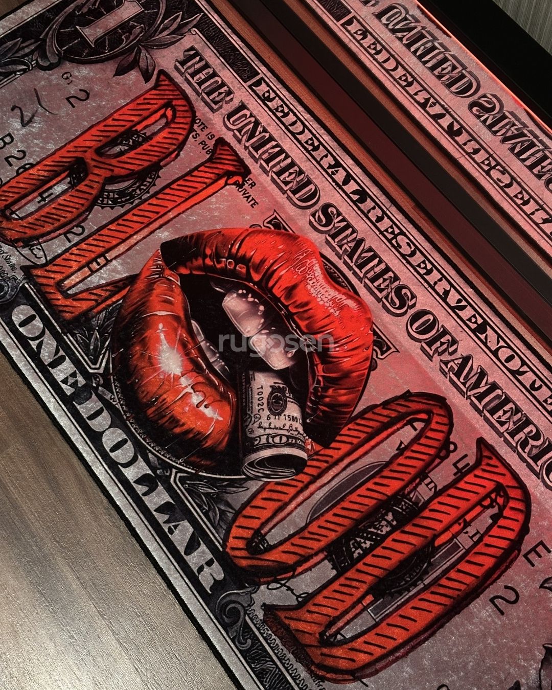 Blood Dollar X Özel Tasarım Kaymaz Taban Halı