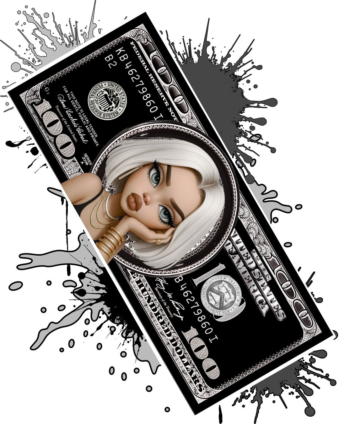 Pretty Dollar X Özel Tasarım Kaymaz Taban Halı