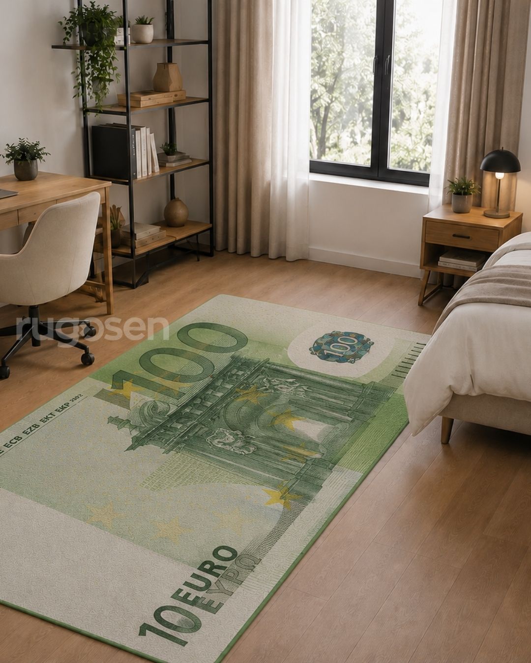 100 Euro X Özel Tasarım Kaymaz Taban Halı