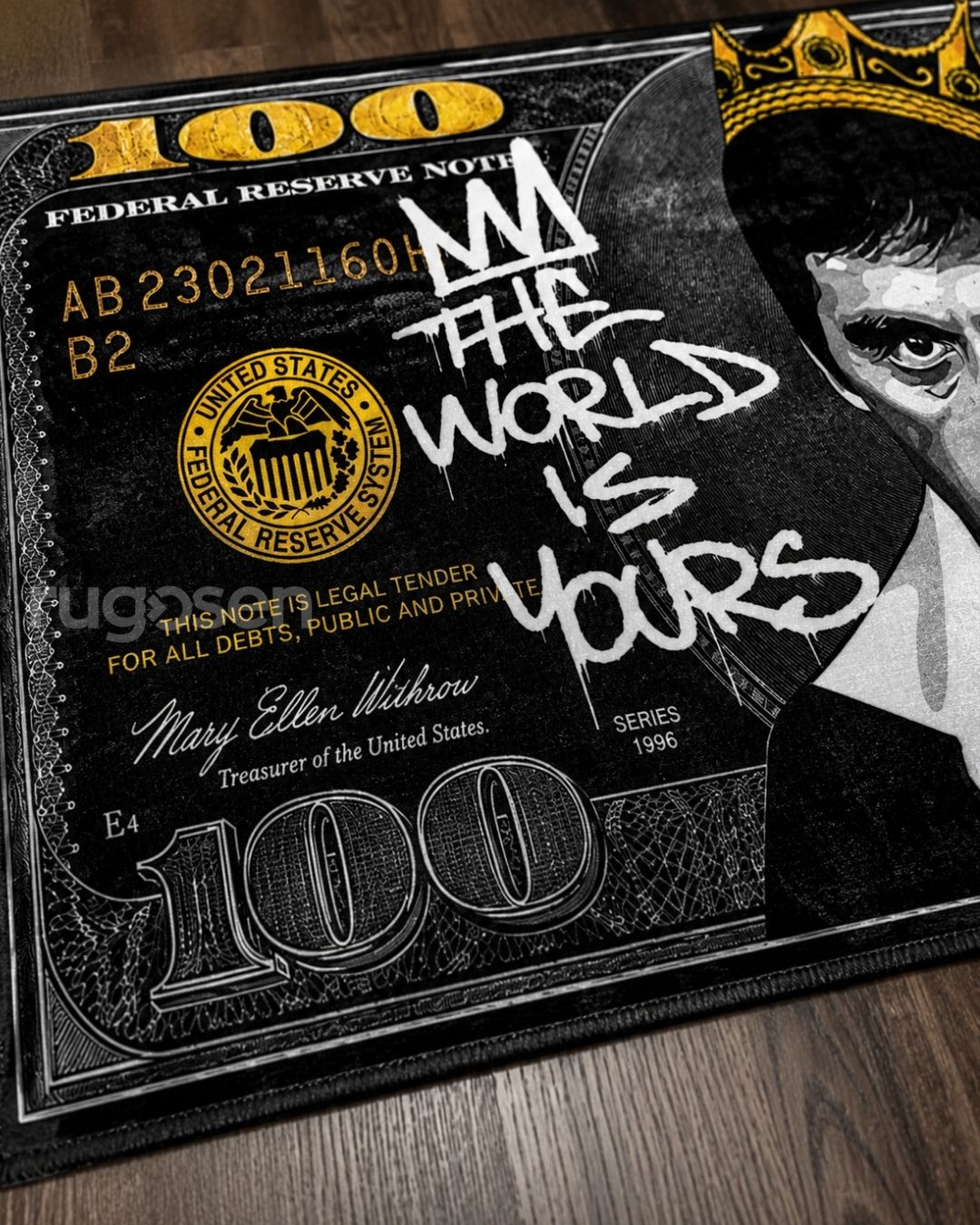 Tony Montana Dollar X Özel Tasarım Kaymaz Taban Halı