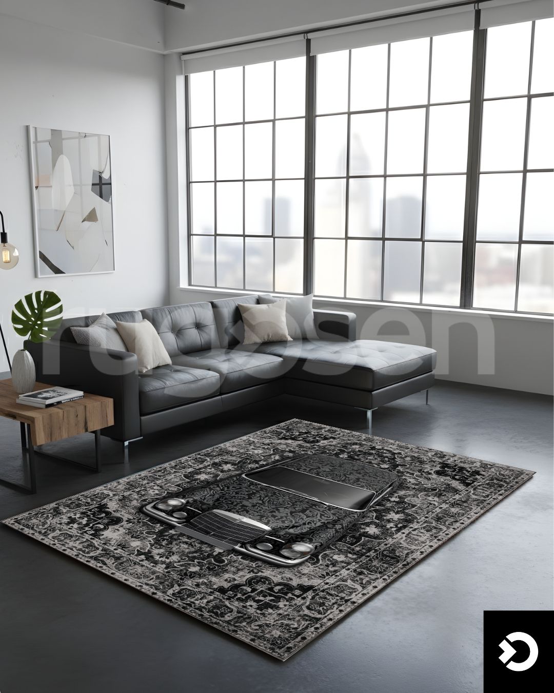 Mercedes W108 X Black Classic Rug