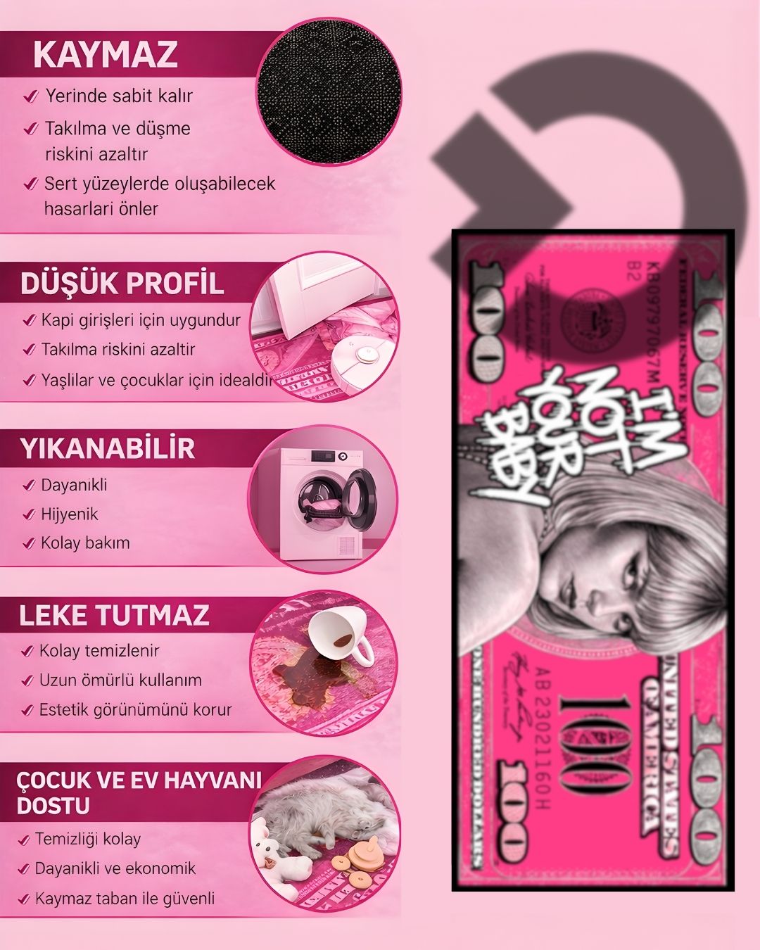 Elvira Dollar X Scarface Özel Tasarım Halı