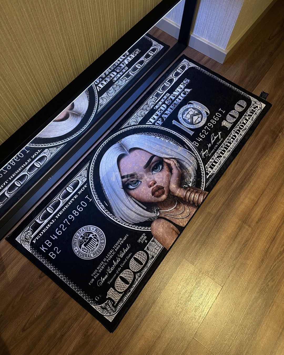 Pretty Dollar X Özel Tasarım Kaymaz Taban Halı