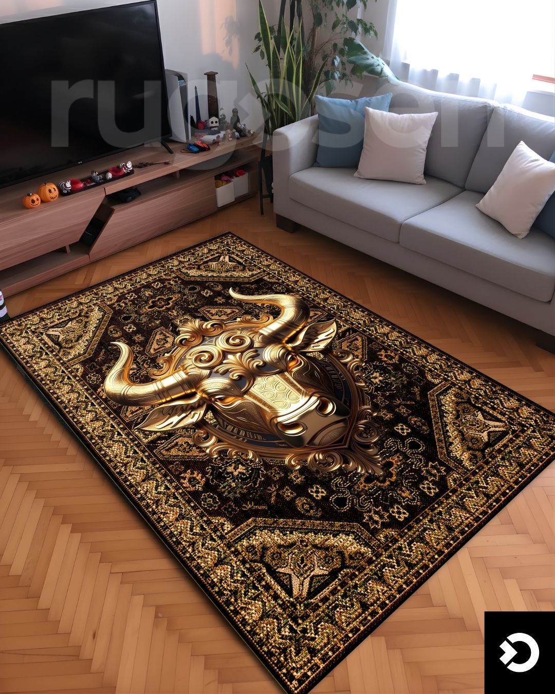 Gold Boğa Tasarımı X Retro Halı