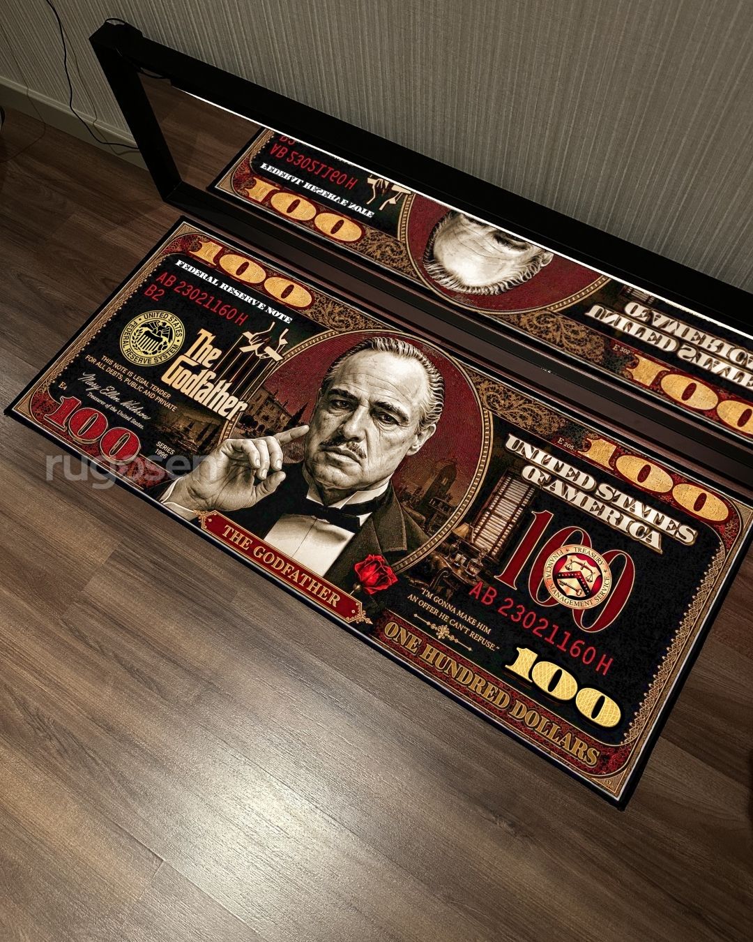 The Godfather Red Dollar X Özel Tasarım Kaymaz Taban Halı