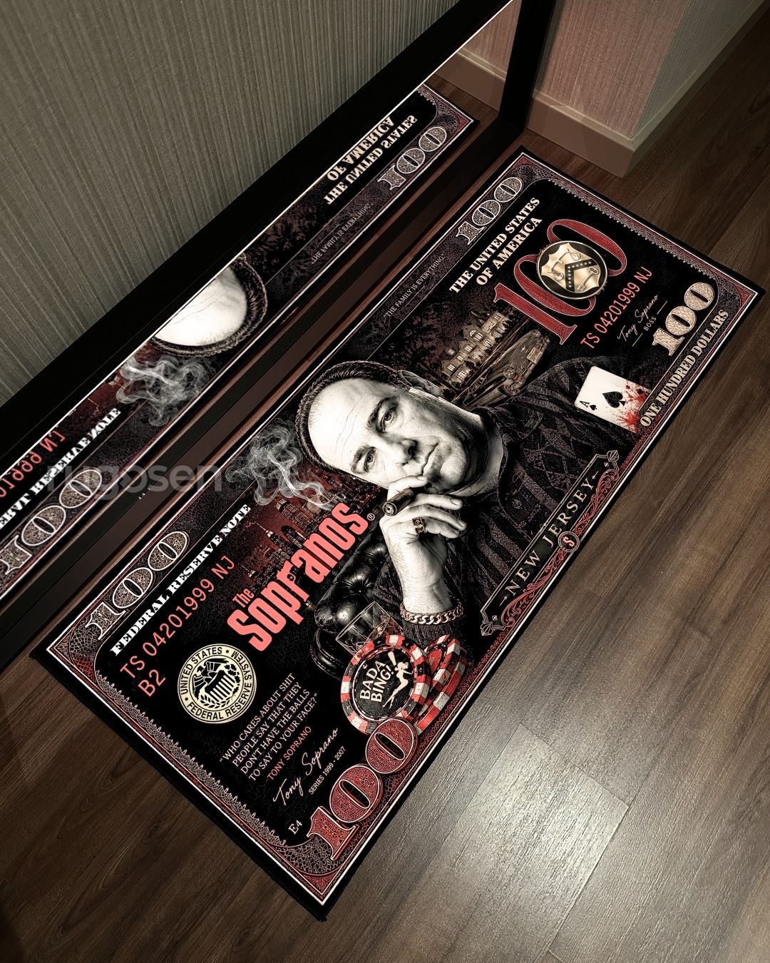 The Sopranos Red Dollar X Özel Tasarım Kaymaz Taban Halı