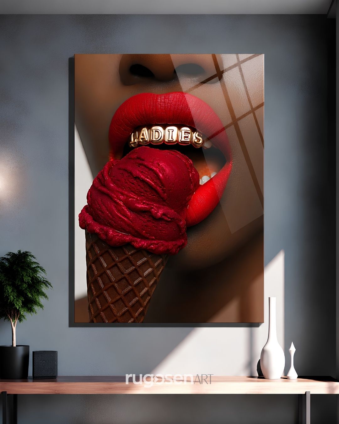 Ladies Kadın Temalı Temperli Cam Tablo