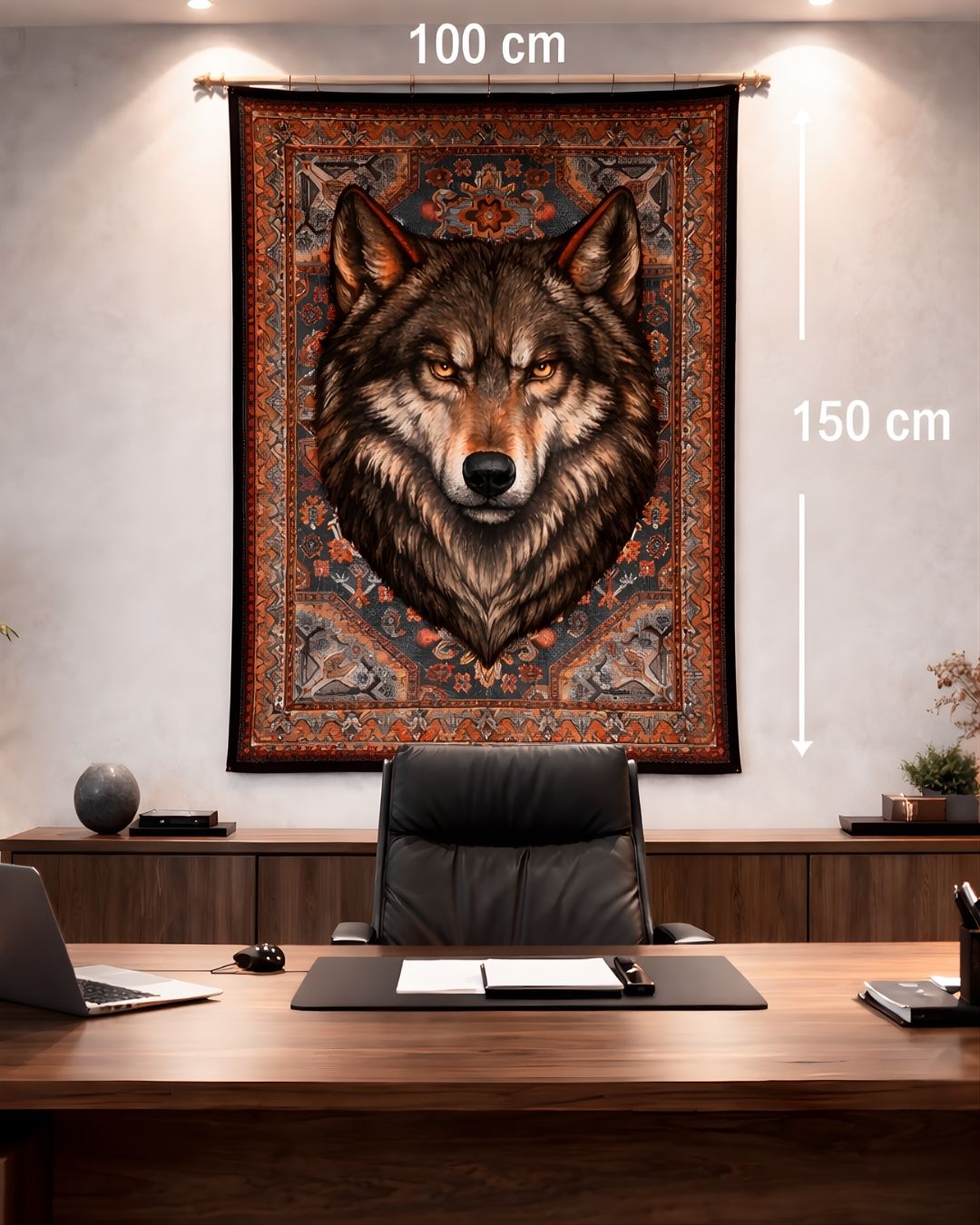 Kızıl Kurt X Dokuma Taban Retro Halı