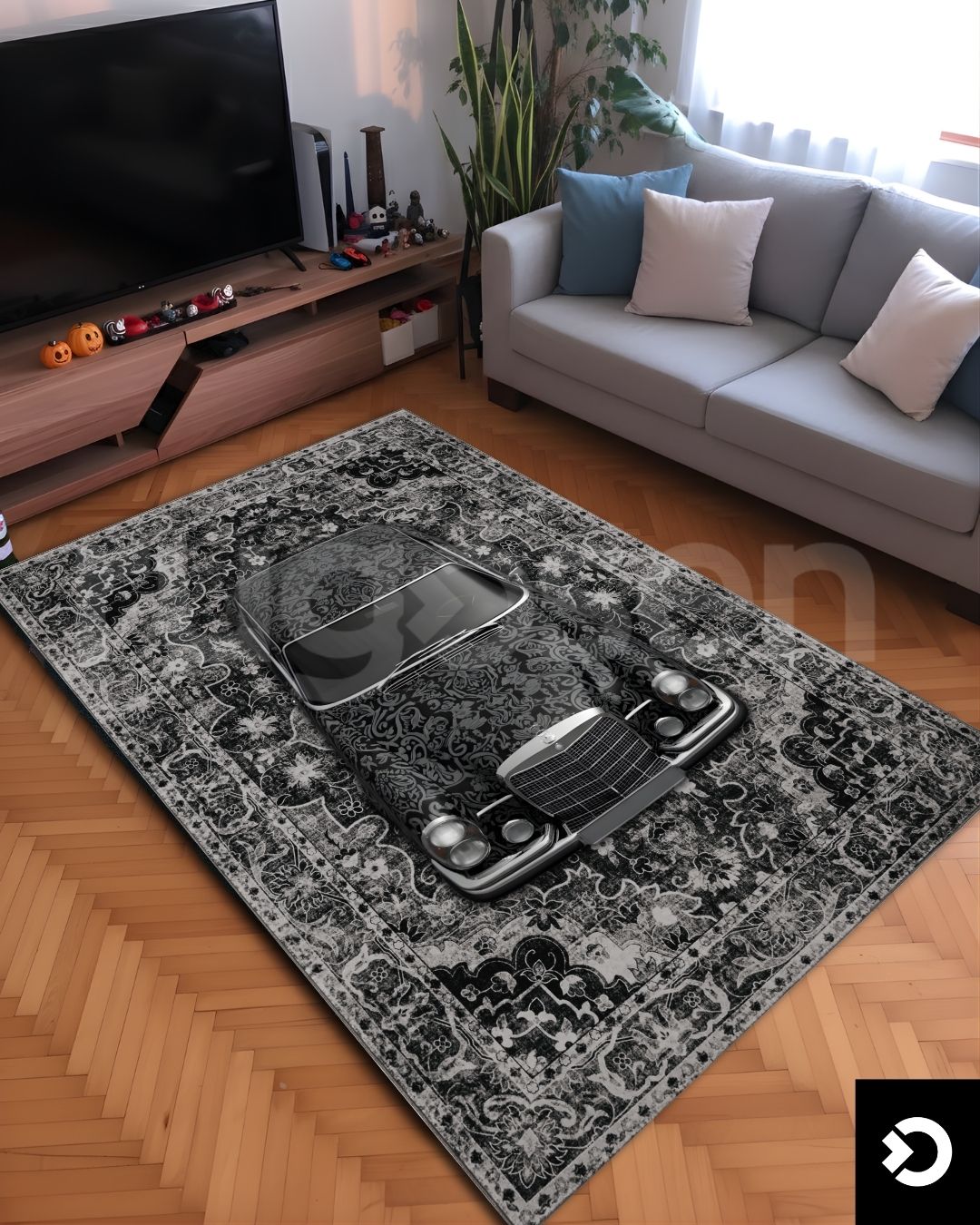 Mercedes W108 X Black Classic Rug