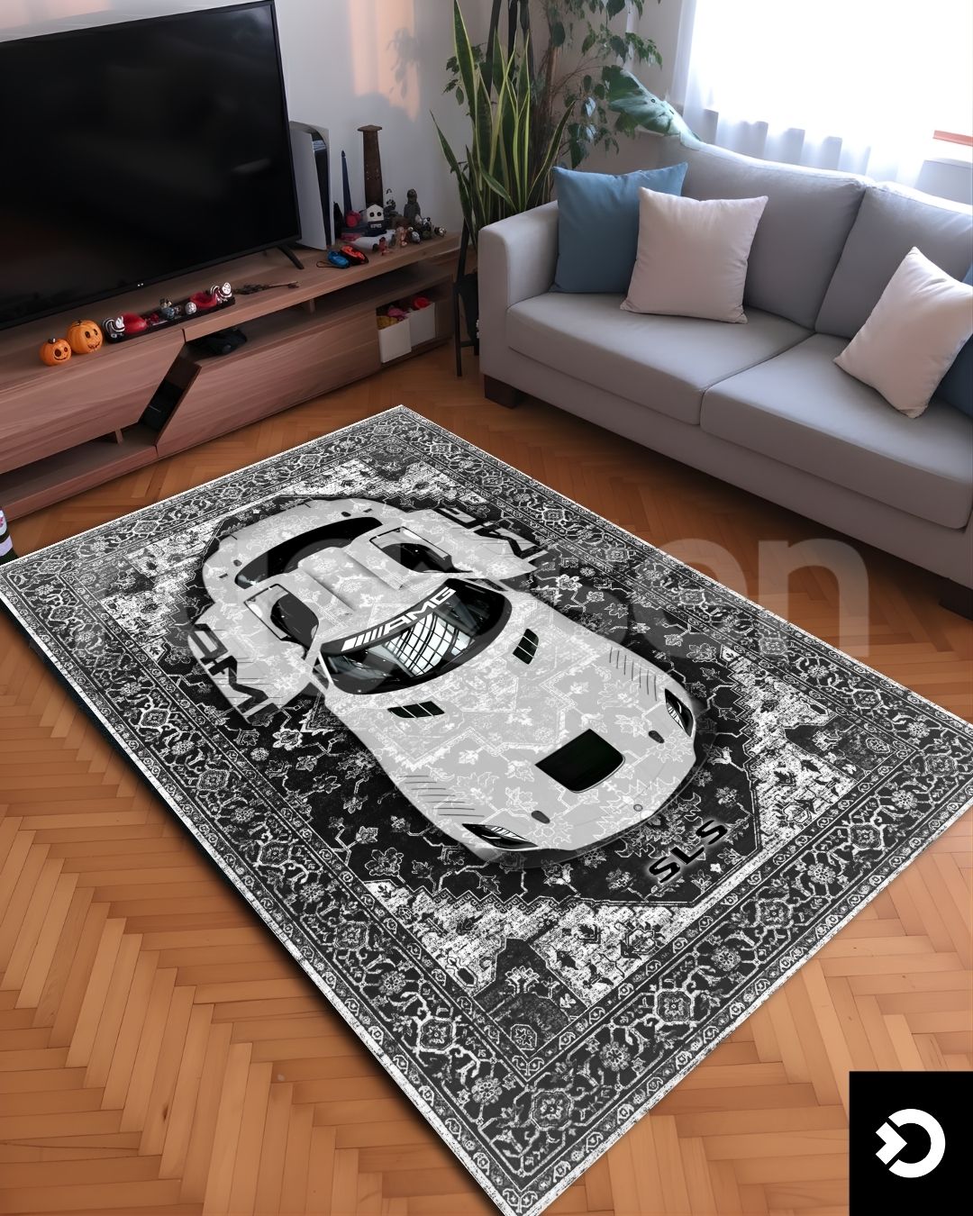 SLS AMG - Black Vintage Design Rug