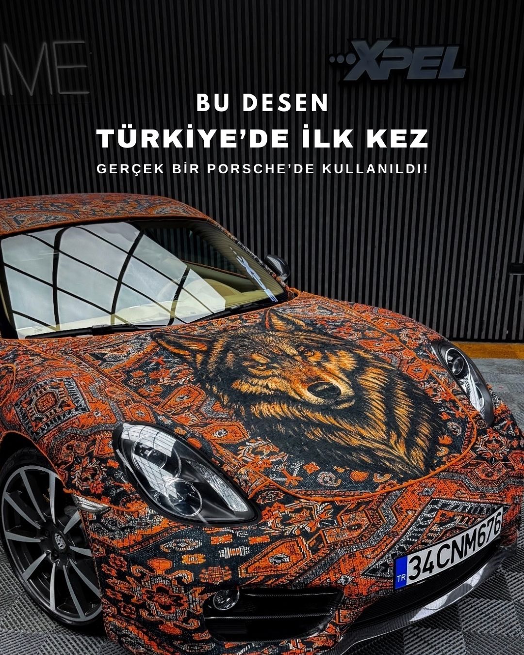 Kızıl Kurt X Dokuma Taban Retro Halı