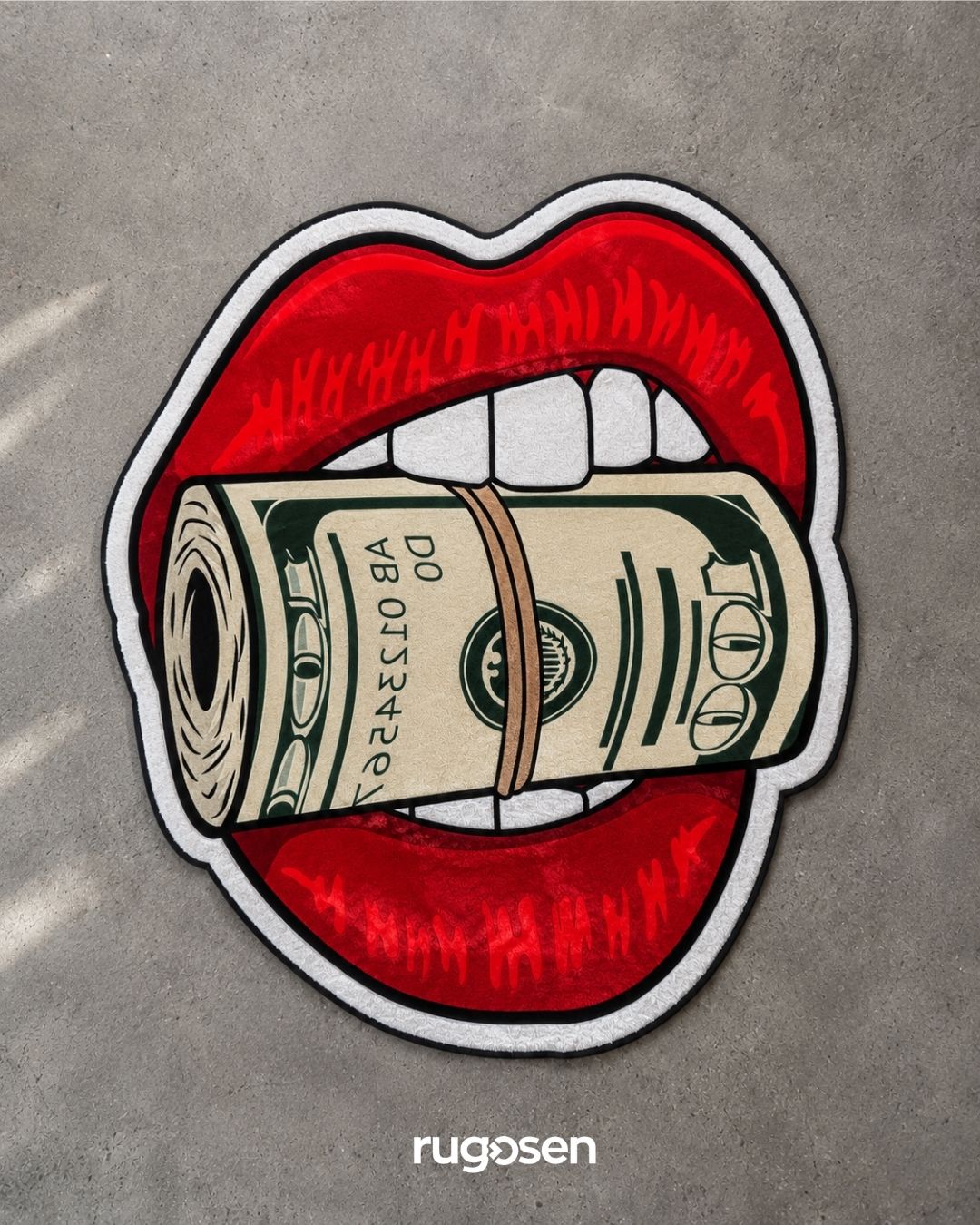 Cash Lips – Parlak Kadife Yüzey & Kaymaz Taban Halı