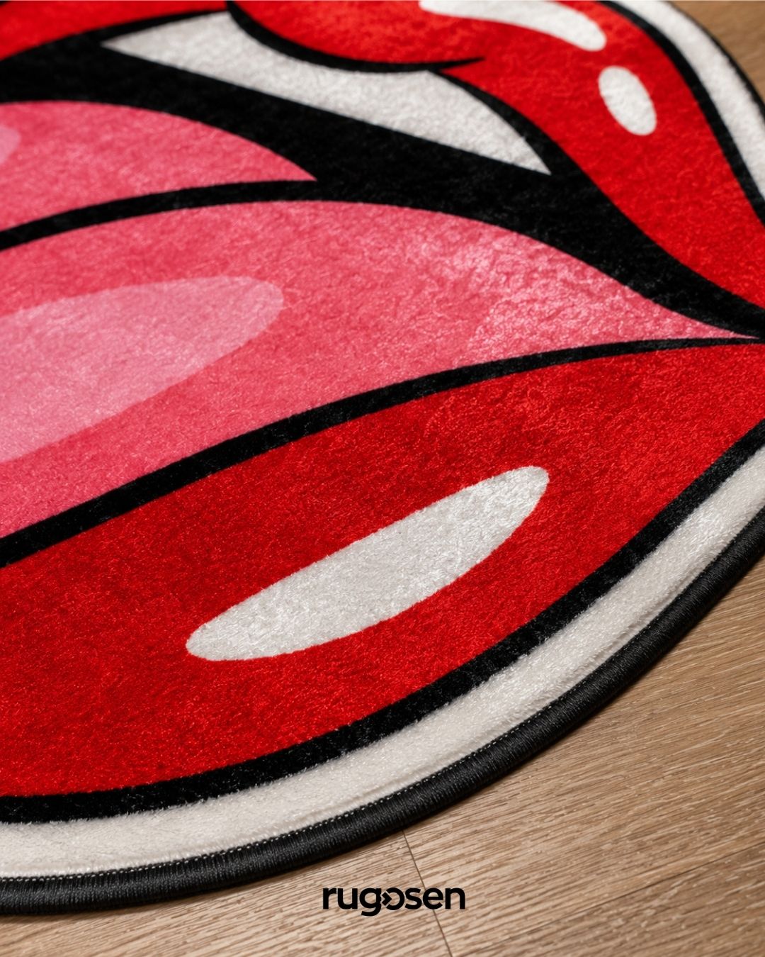 Pop Art Lips – Parlak Kadife Yüzey & Kaymaz Taban