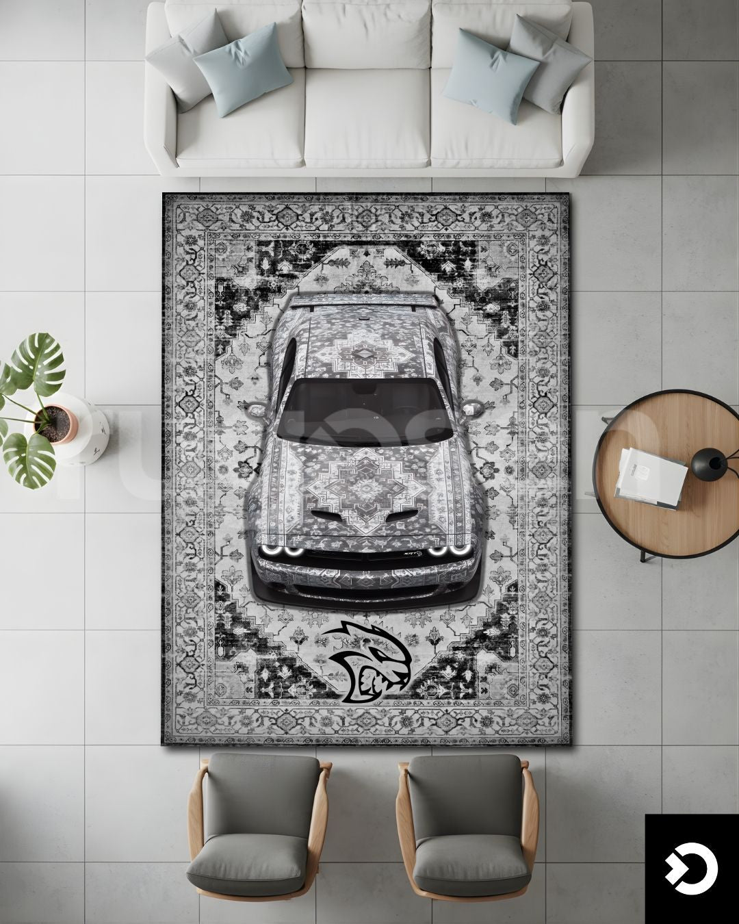 Challenger - White Demon Rug