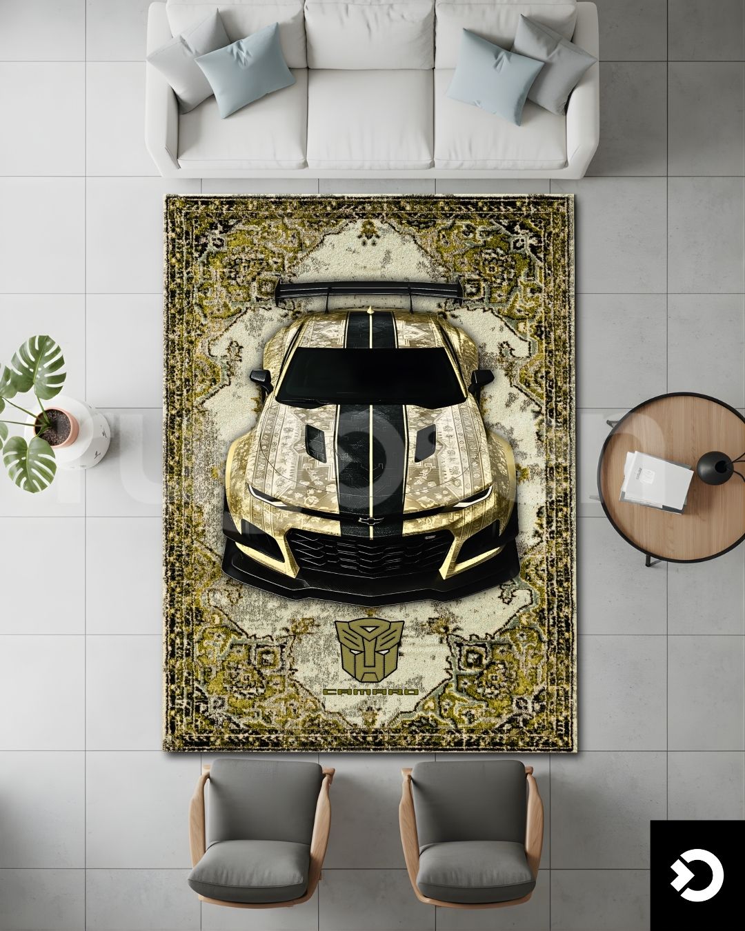 Camaro X BumbleBee - Transformers Rug