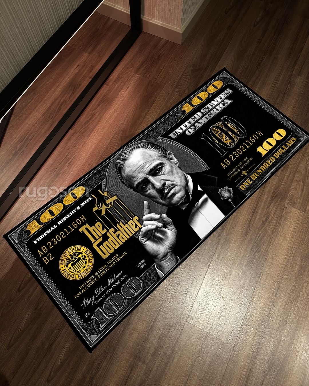 The Godfather Gold Dollar X Özel Tasarım Kaymaz Taban Halı