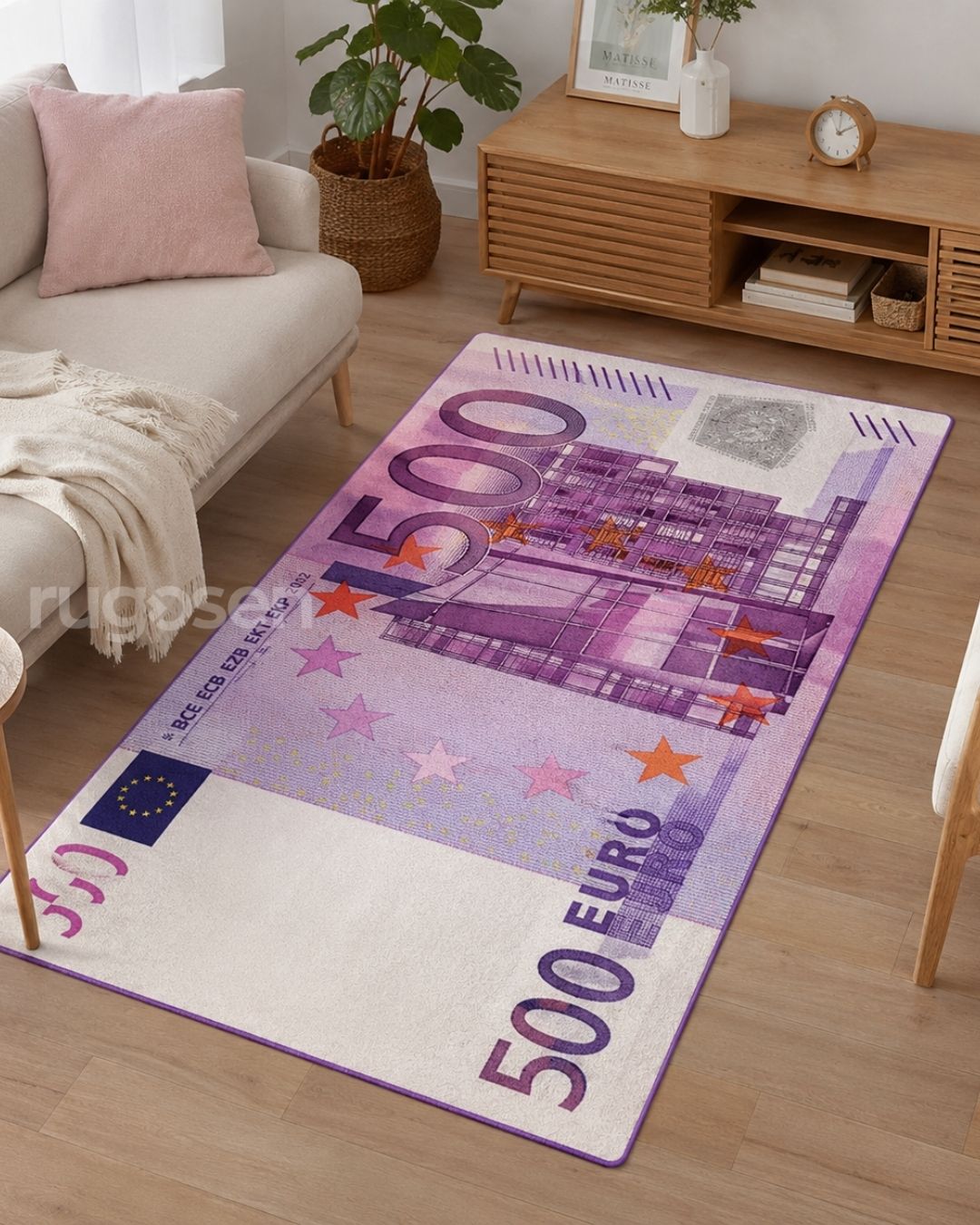 500 Euro X Özel Tasarım Kaymaz Taban Halı