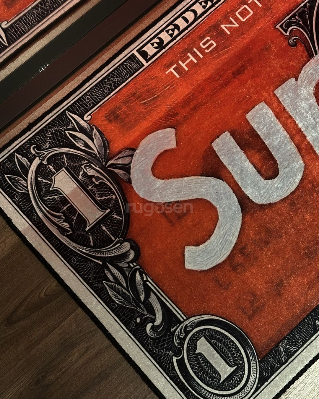 Supreme Dollar X Özel Tasarım Kaymaz Taban Halı