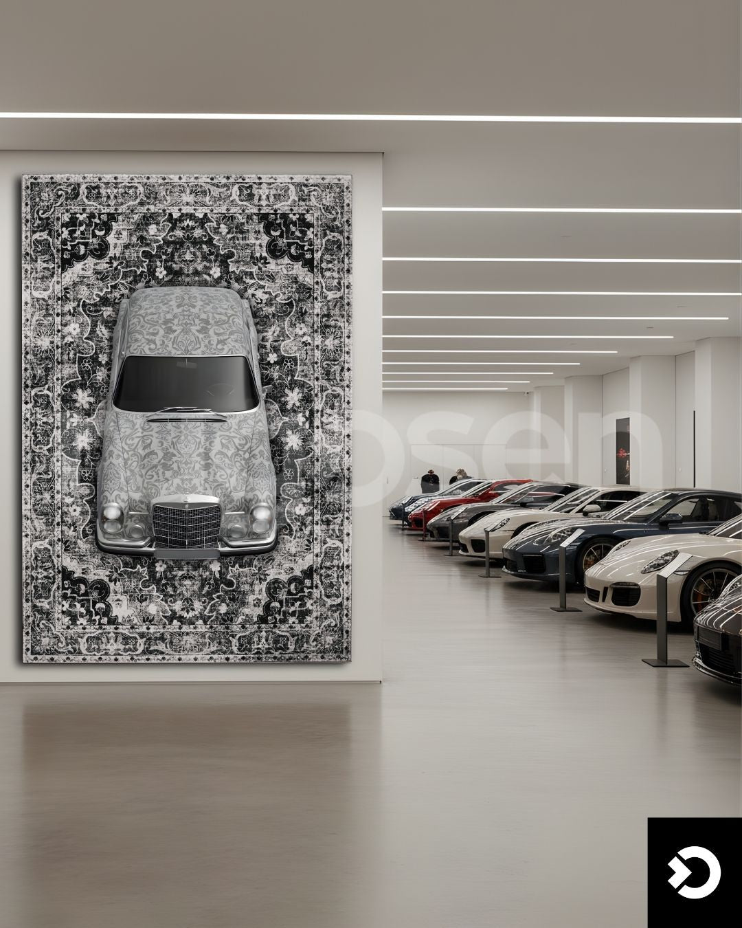 Mercedes W108 X White Classic Rug