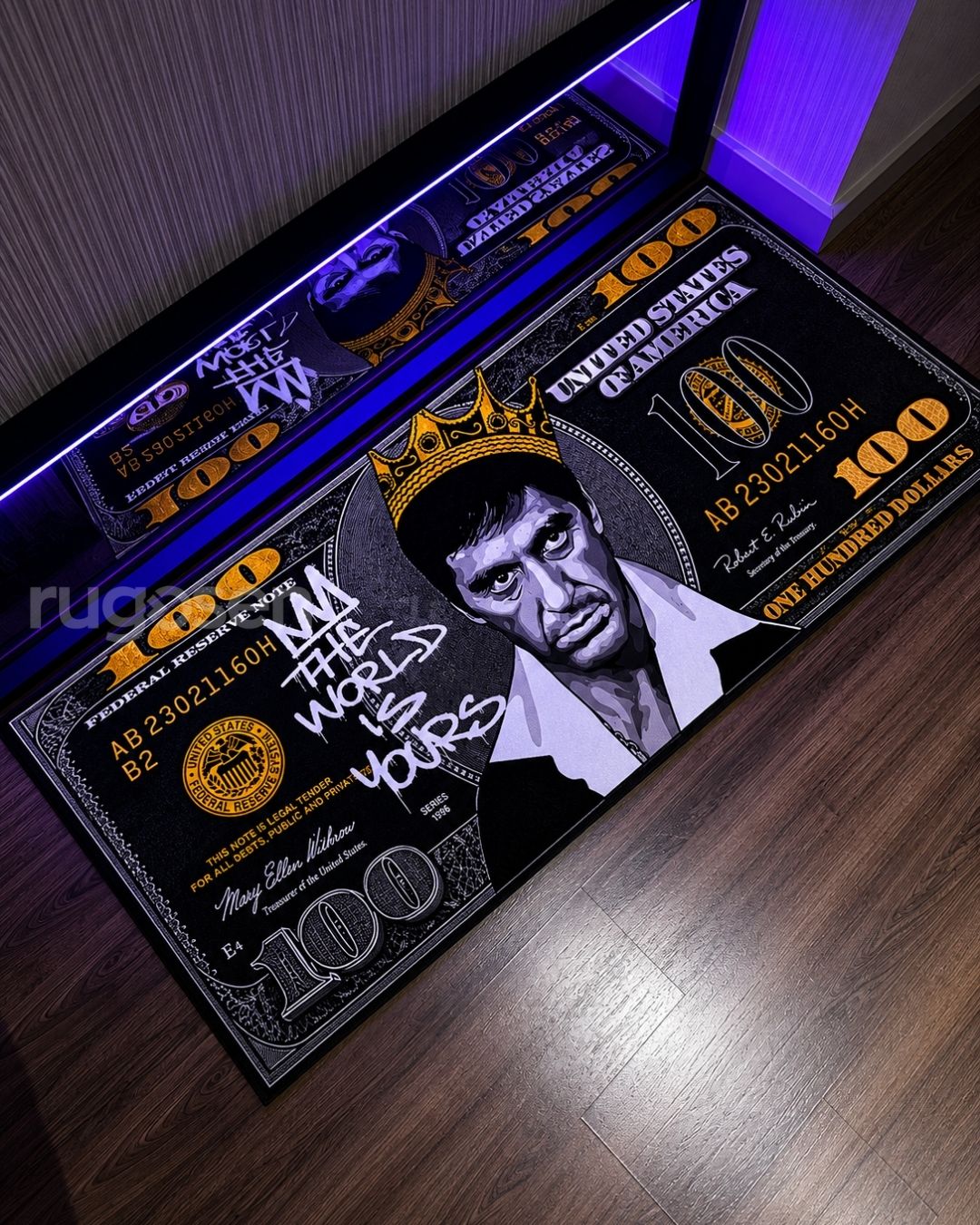 Tony Montana Dollar X Özel Tasarım Kaymaz Taban Halı