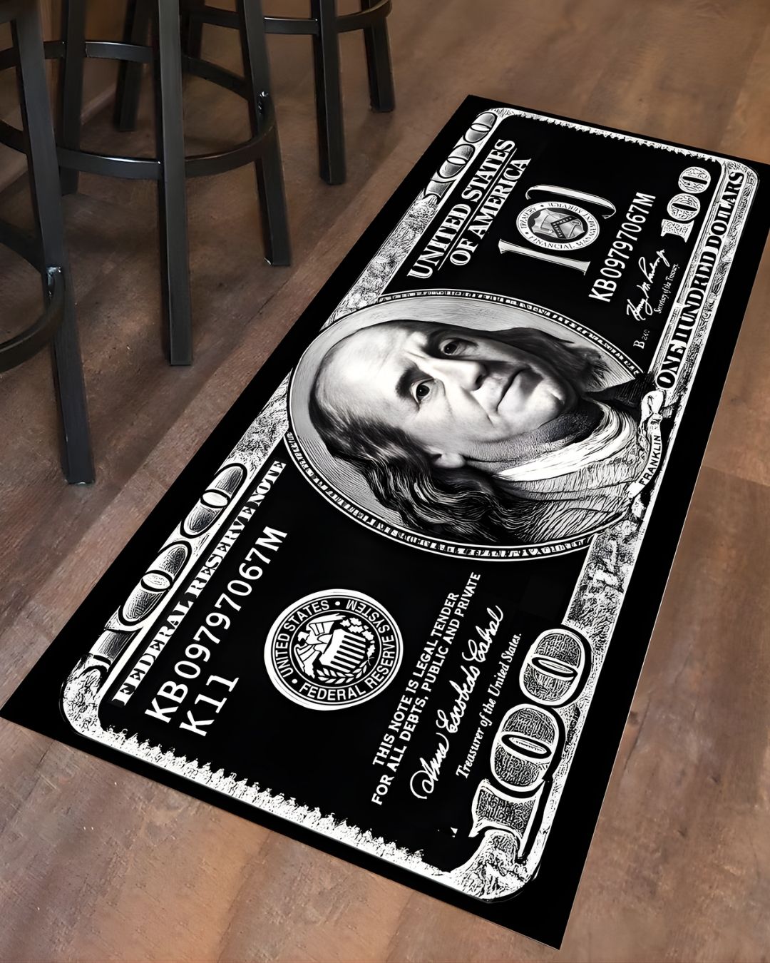 Black Dollar X Özel Tasarım Kaymaz Taban Halı