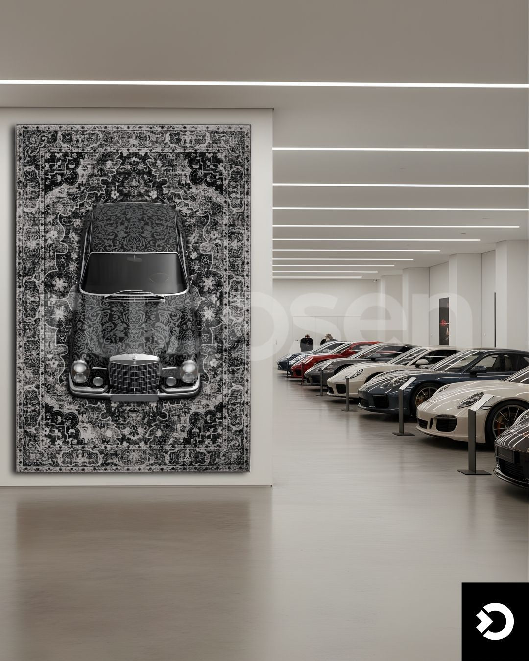 Mercedes W108 X Black Classic Rug