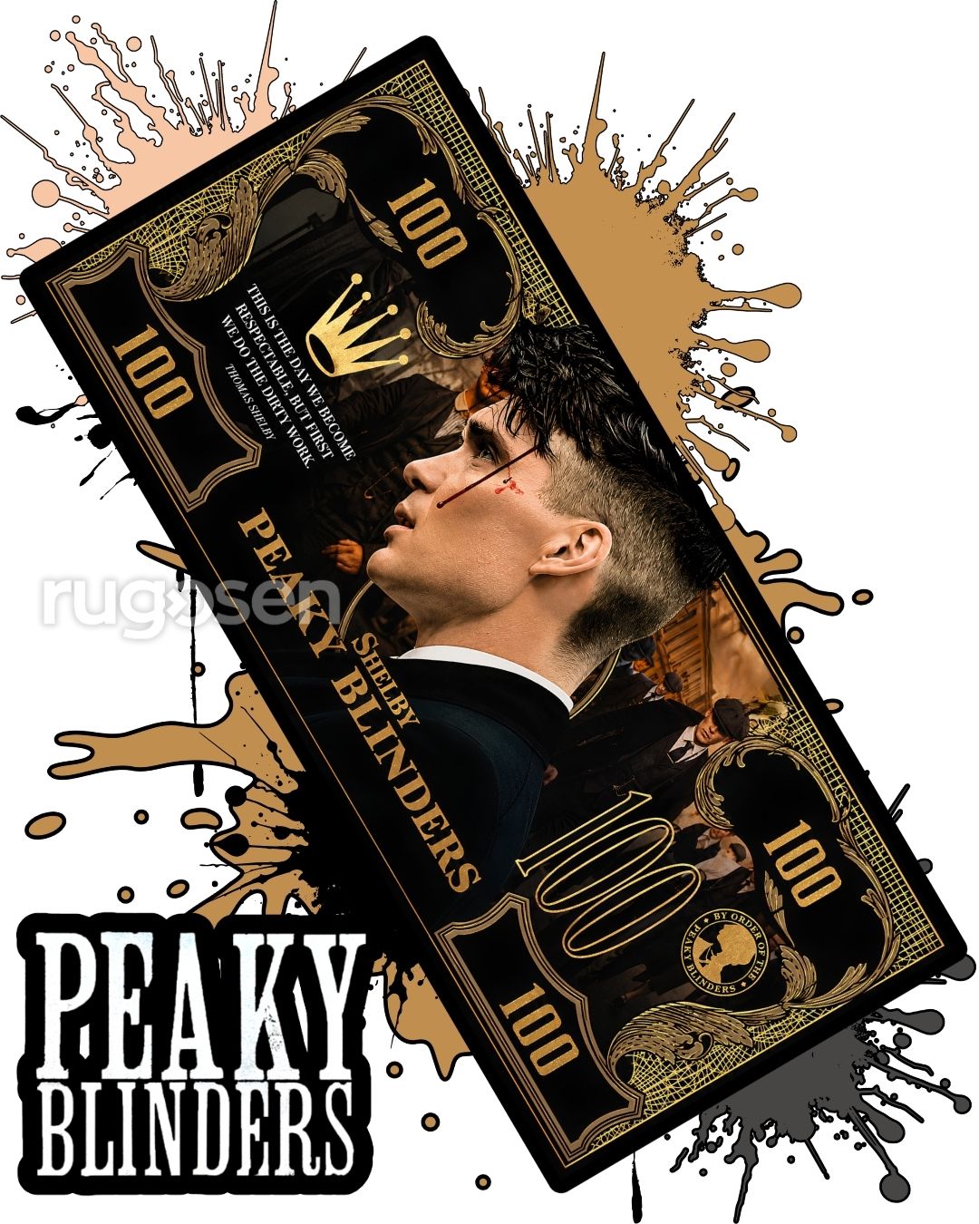 Tommy Shelby Dollar X Özel Tasarım Kaymaz Taban Halı