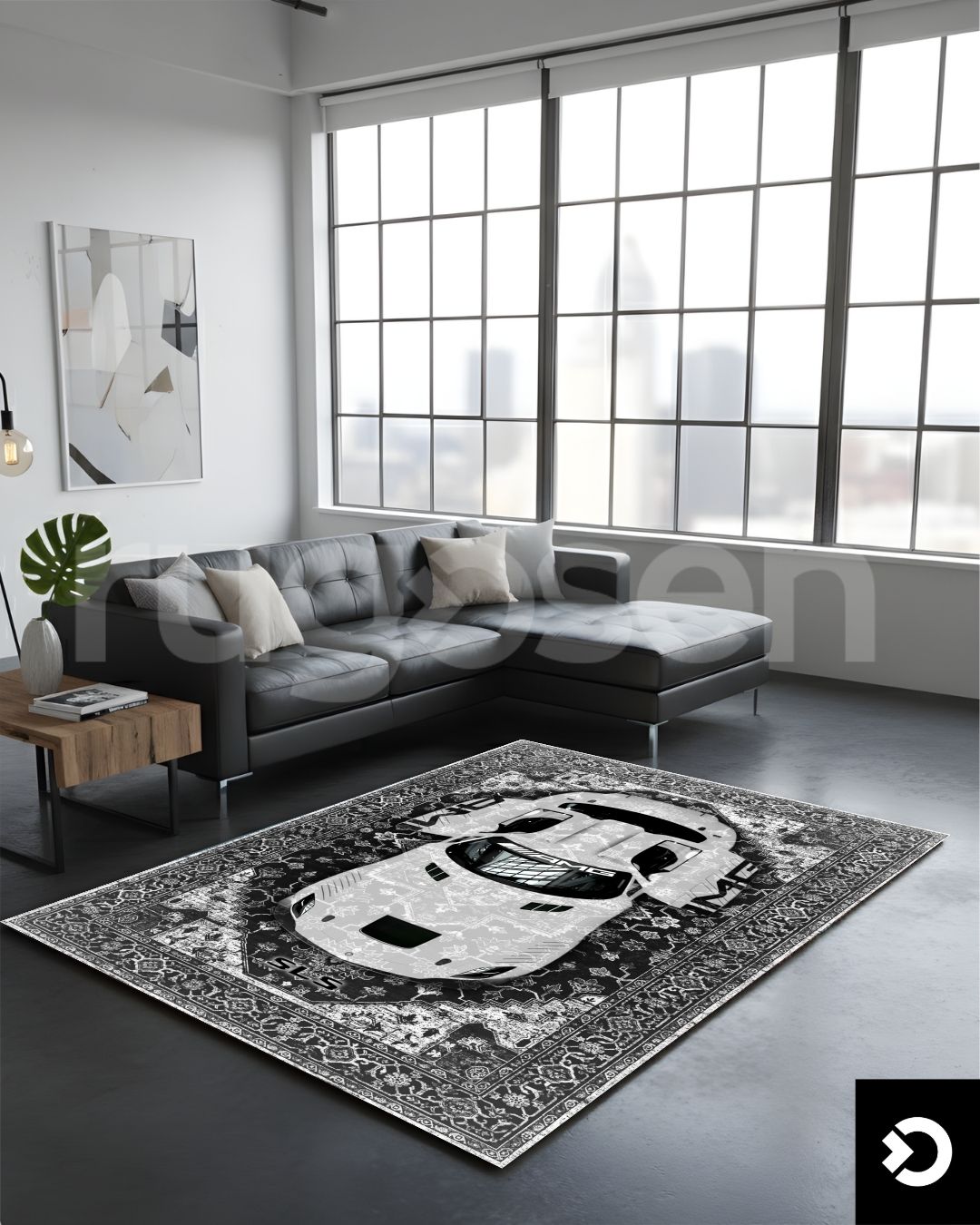 SLS AMG - Black Vintage Design Rug
