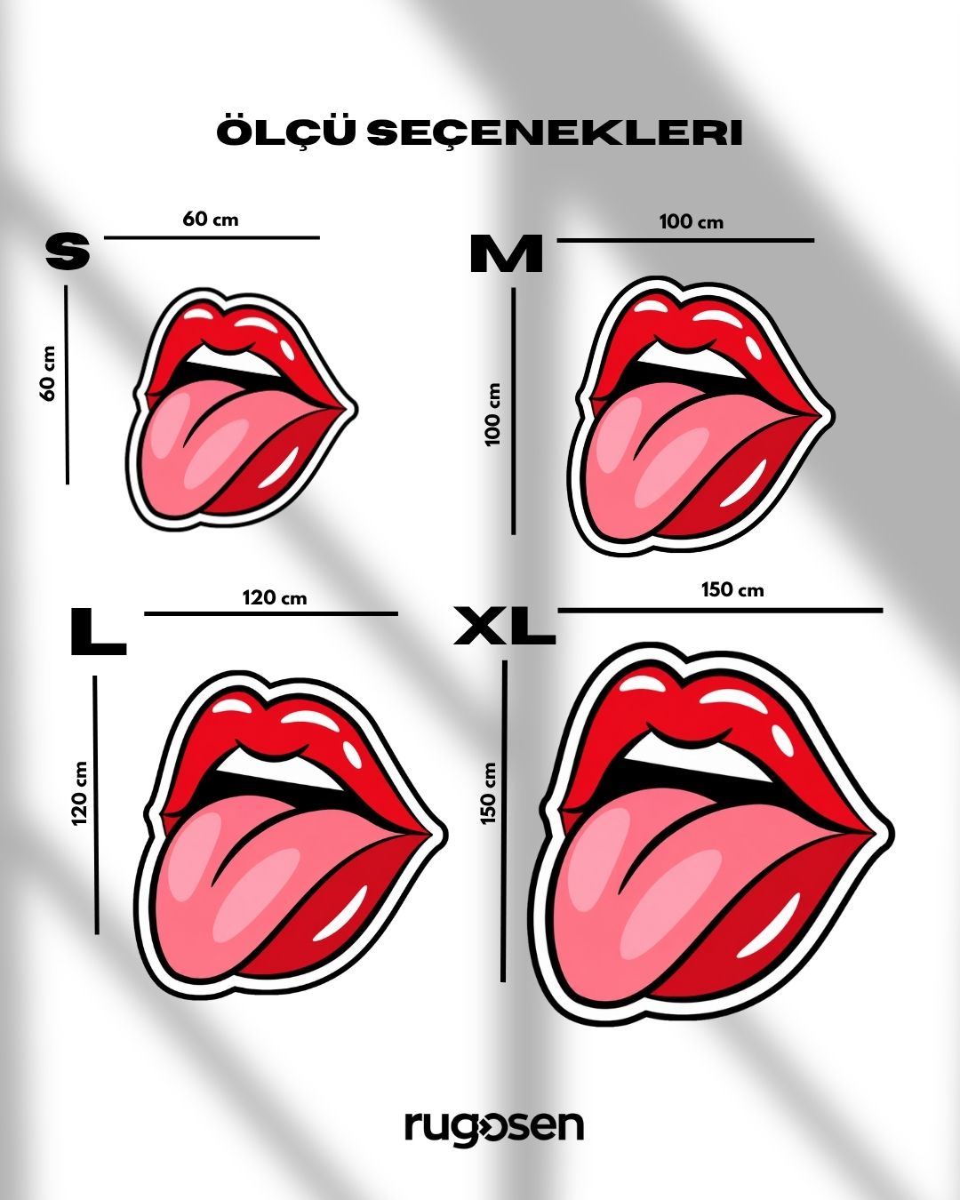 Pop Art Lips – Parlak Kadife Yüzey & Kaymaz Taban