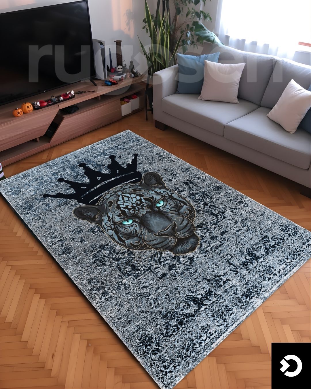 Mavi Panter X Retro Halı