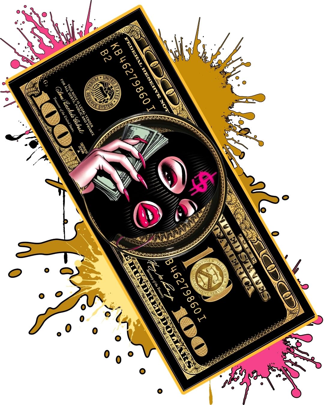 Lady Dollar X Özel Tasarım Kaymaz Taban Halı